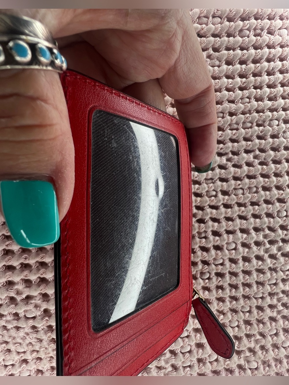 Coach x Selena Gomez Limited Edition Red Leather Key Card Holder - Picture 12 of 13